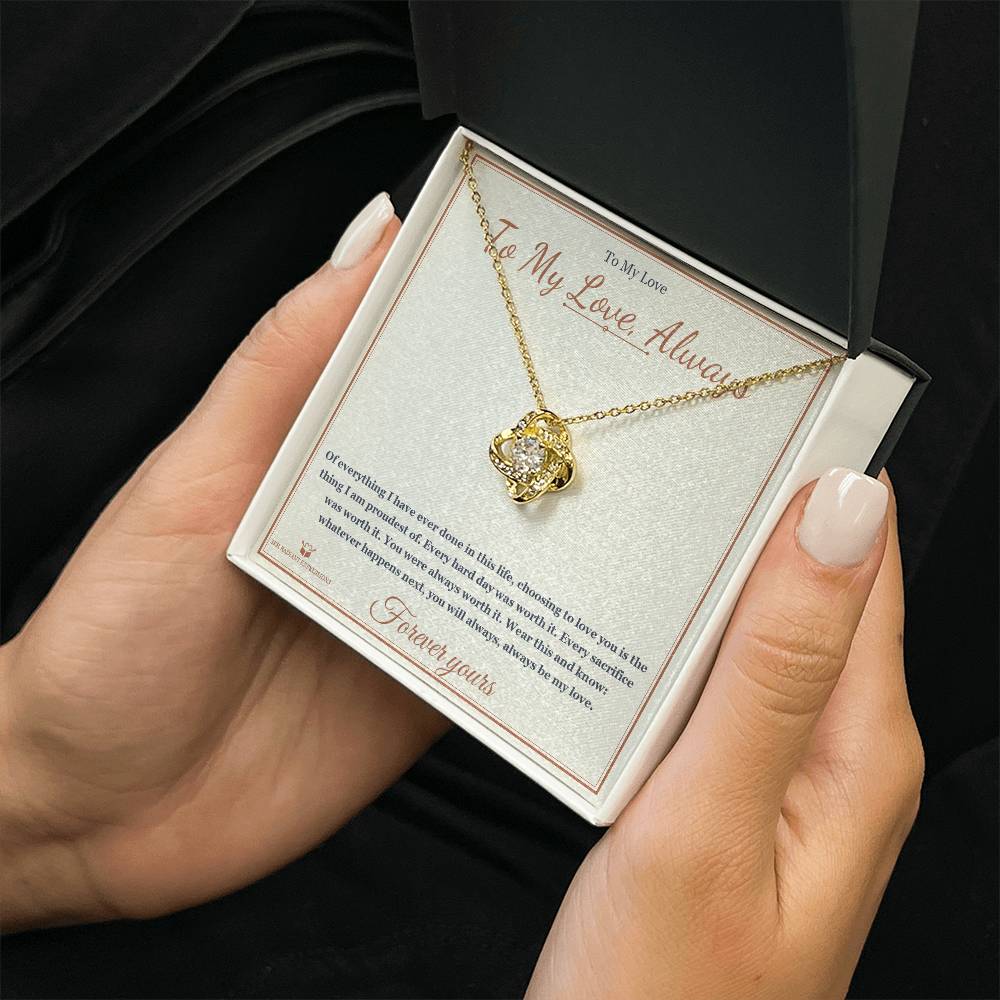 To My Love, Always - Love Knot Necklace for Partner - personalized keepsake gift from SKH Radiant Expressions