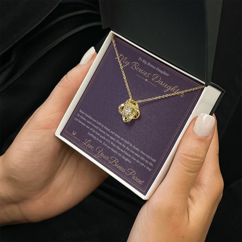 My Bonus Daughter - Love Knot Necklace for Stepdaughter - personalized keepsake gift from SKH Radiant Expressions