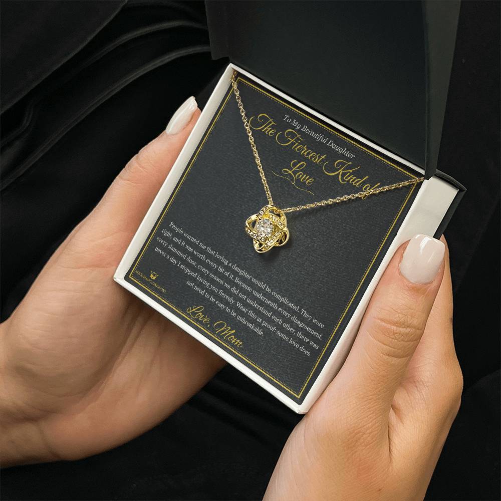 The Fiercest Kind of Love - Love Knot Necklace for Daughter