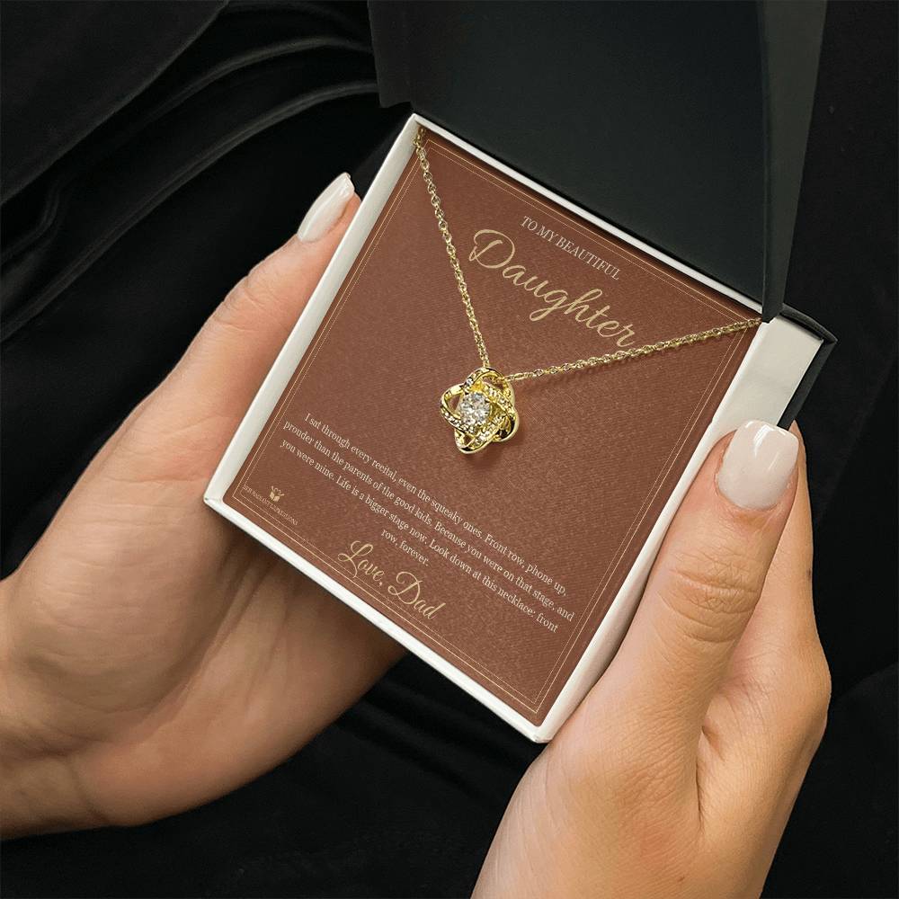 Front Row Forever - Love Knot Necklace for Daughter - personalized keepsake gift from SKH Radiant Expressions