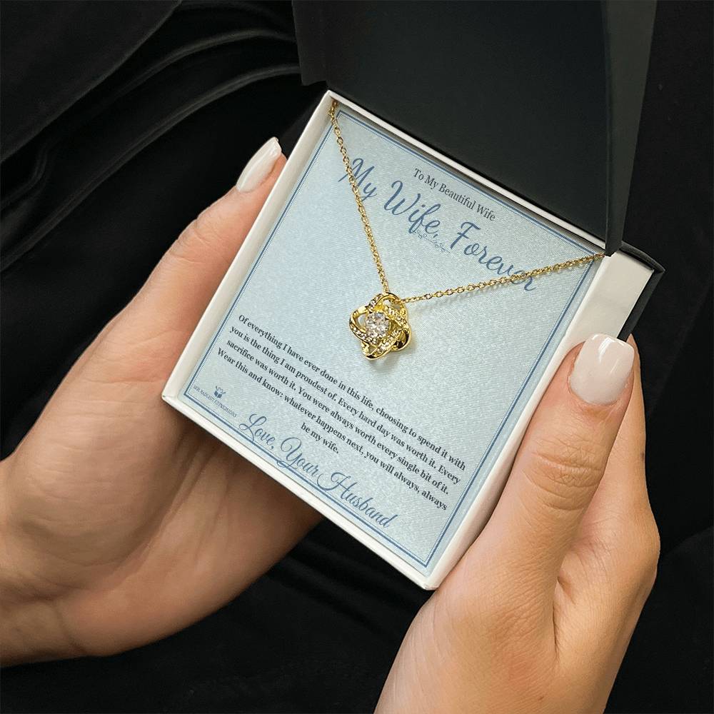 My Wife, Forever - Love Knot Necklace for Wife - personalized keepsake gift from SKH Radiant Expressions