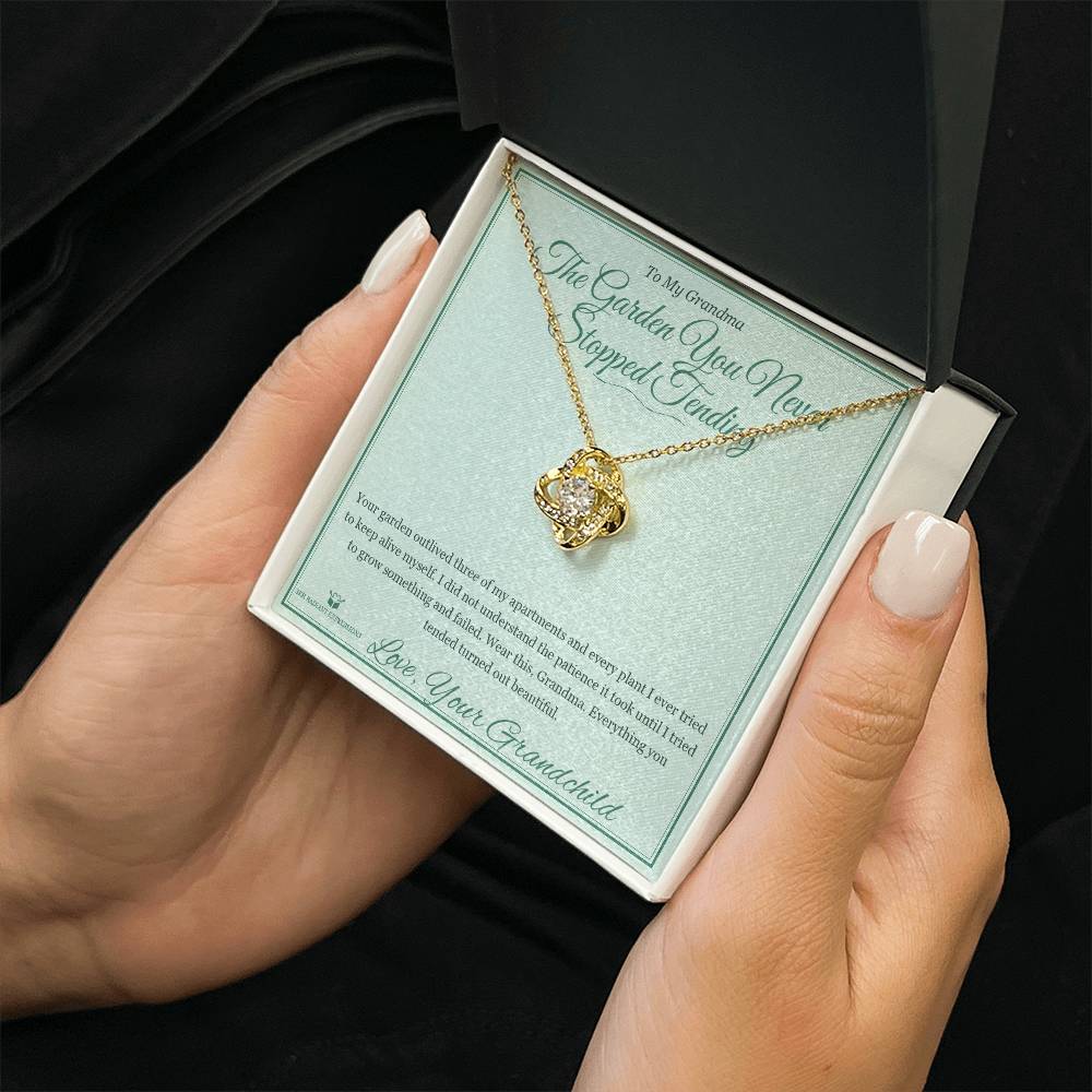 The Garden You Never Stopped Tending - Love Knot Necklace for Grandmother - personalized keepsake gift from SKH Radiant Expressions