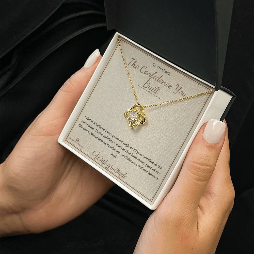 The Confidence You Built - Love Knot Necklace for Coach - personalized keepsake gift from SKH Radiant Expressions