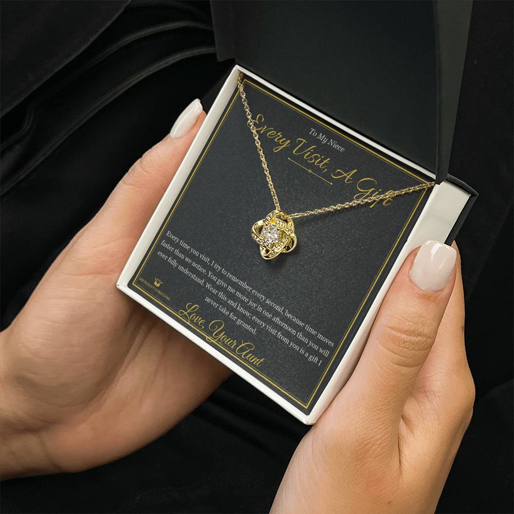 Every Visit, A Gift - Love Knot Necklace for Niece - personalized keepsake gift from SKH Radiant Expressions