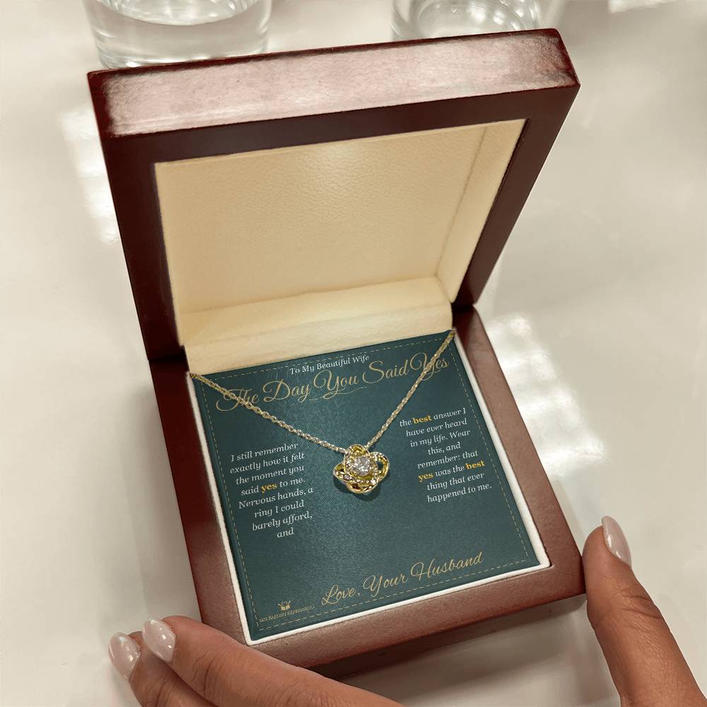 Add a name to this Love Knot Necklace - gift for wife