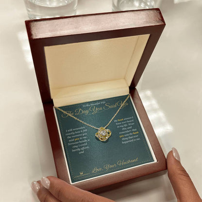 Add a name to this Love Knot Necklace - gift for wife