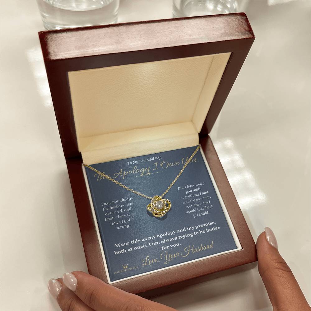 Add a name to this Love Knot Necklace - gift for wife