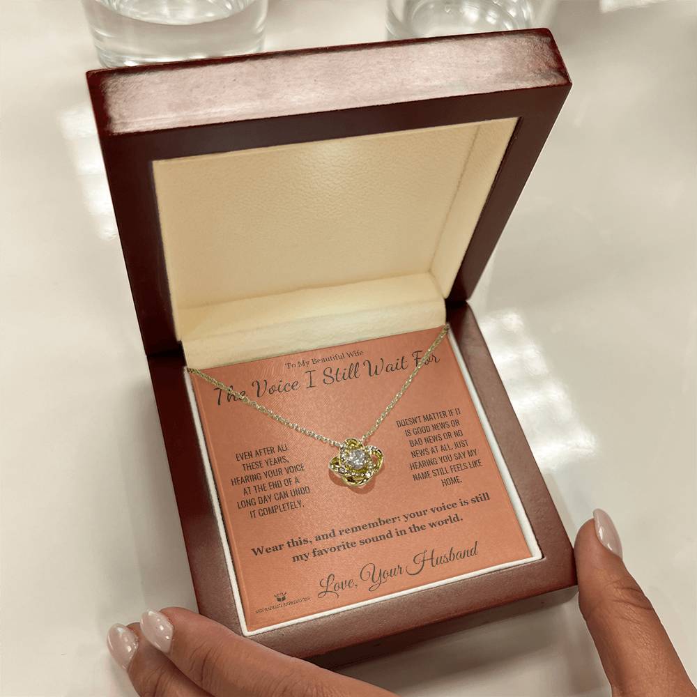 Add a name to this Love Knot Necklace - gift for wife