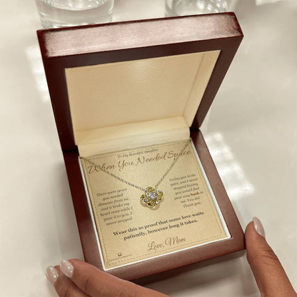 Add a name to this Love Knot Necklace - gift for daughter