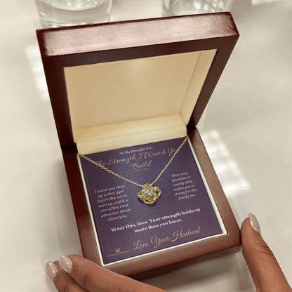 Add a name to this Love Knot Necklace - gift for wife