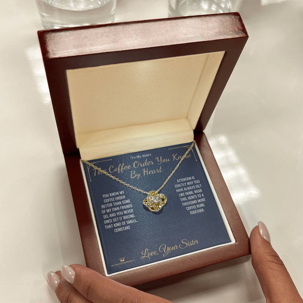 Add a name to this Love Knot Necklace - gift for sister