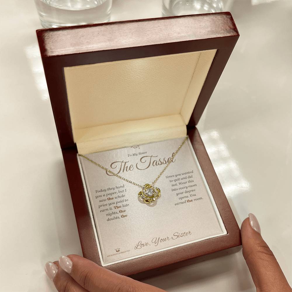 Add a name to this Love Knot Necklace - gift for sister