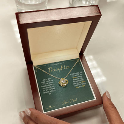 Add a name to this Love Knot Necklace - gift for daughter