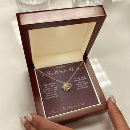 Best love knot necklace for niece 2026