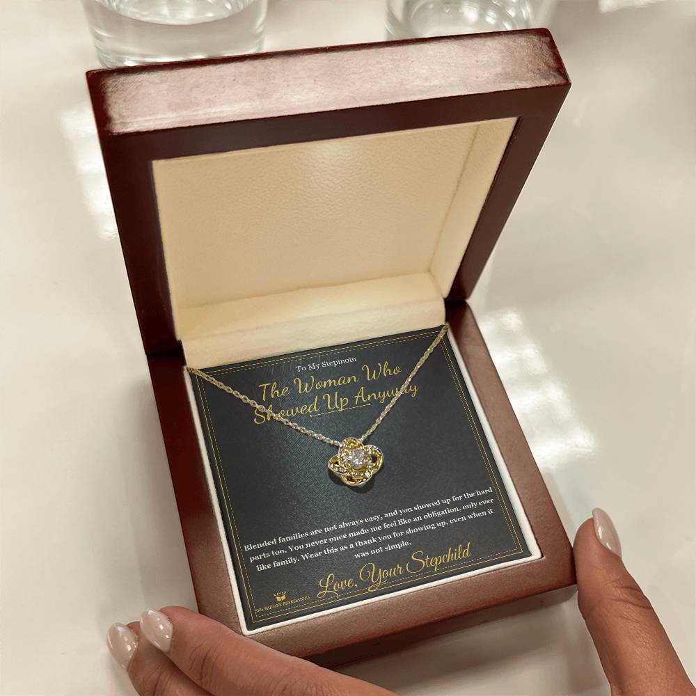 The Woman Who Showed Up Anyway - Love Knot Necklace for Stepmom