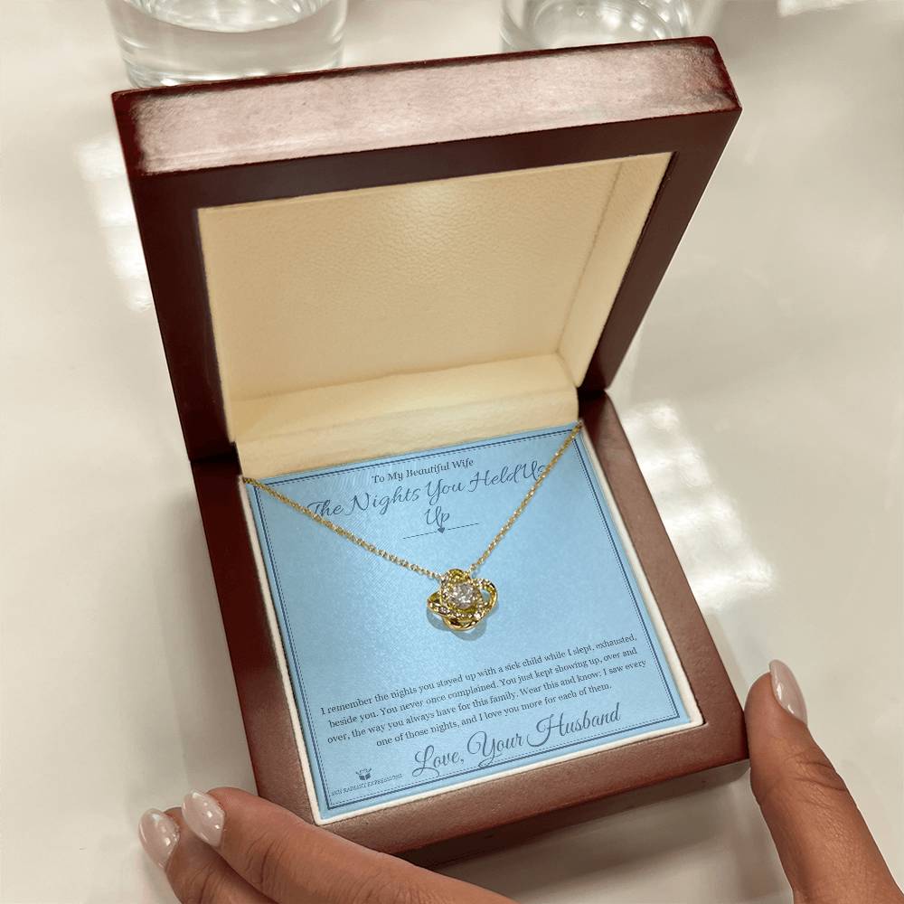 The Nights You Held Us Up - Love Knot Necklace for Wife