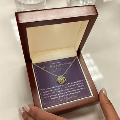 Custom name-personalized Love Knot Necklace gift for niece