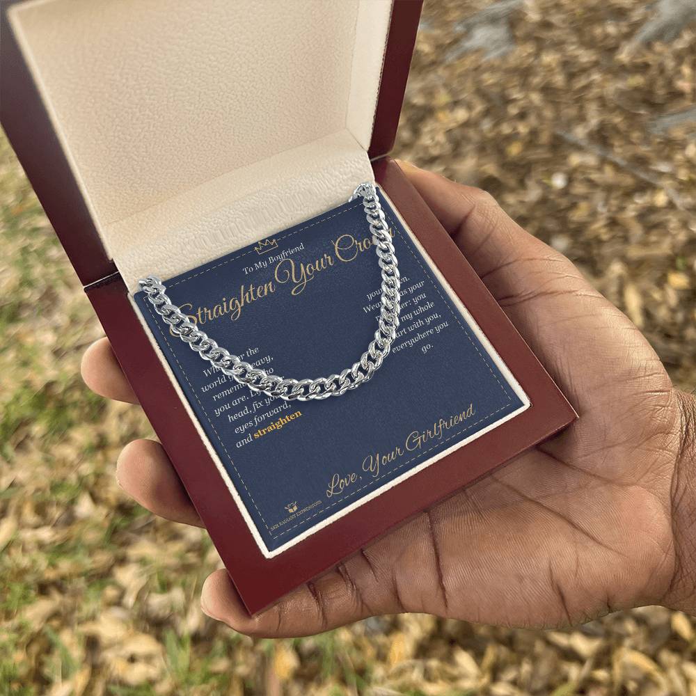 Straighten Your Crown - Cuban Link Chain for Boyfriend - personalized keepsake gift from SKH Radiant Expressions