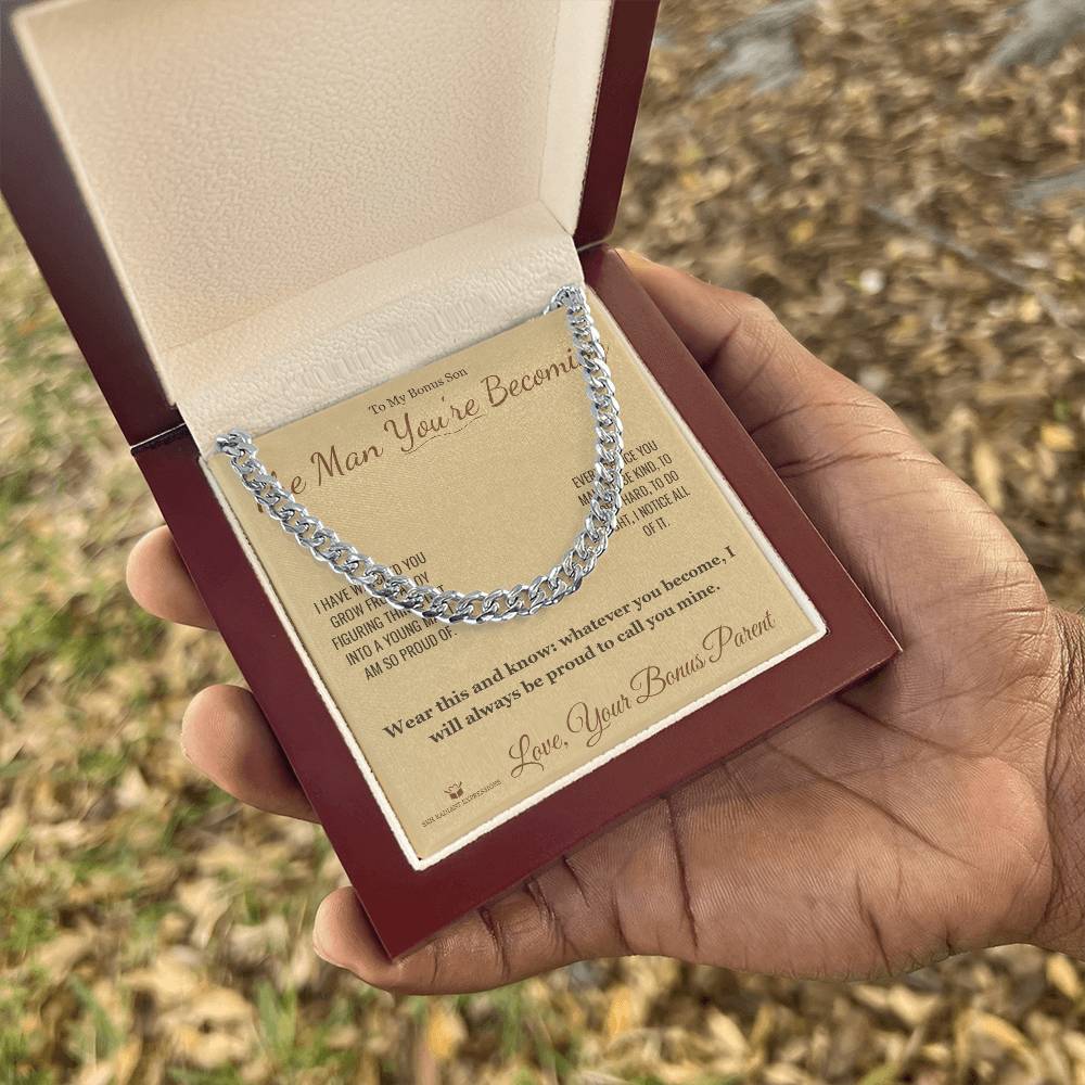 The Man You're Becoming - Cuban Link Chain for Stepson