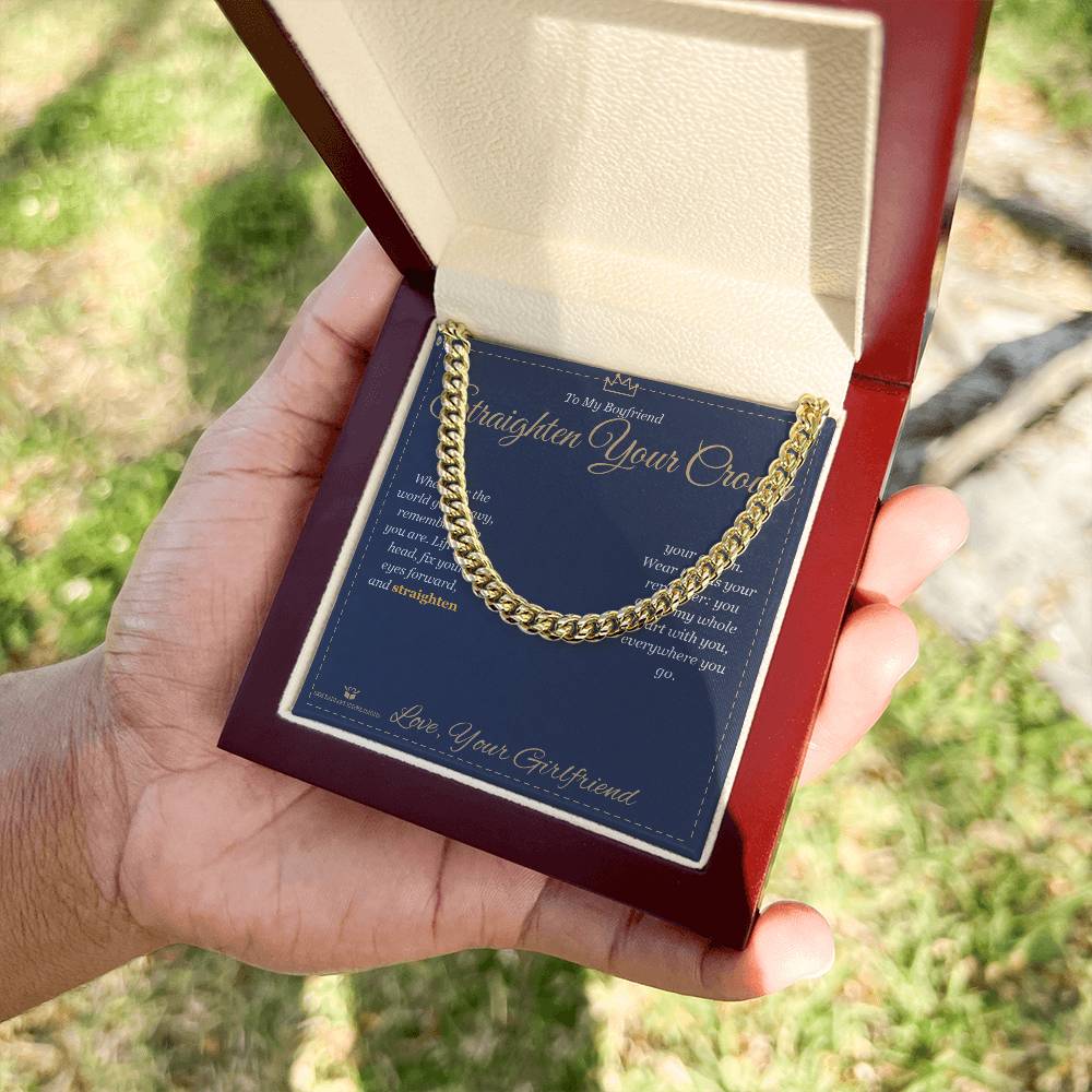 Straighten Your Crown - Cuban Link Chain for Boyfriend - personalized keepsake gift from SKH Radiant Expressions