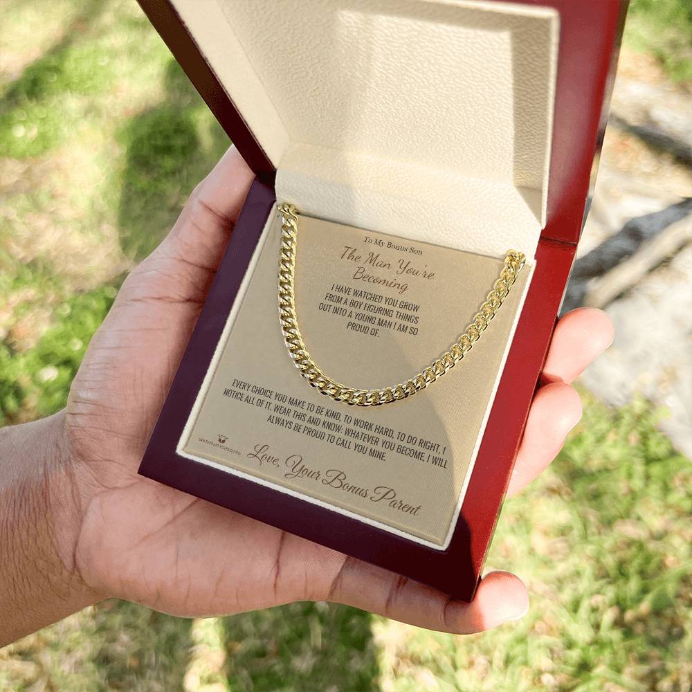 The Man You're Becoming - Cuban Link Chain for Stepson