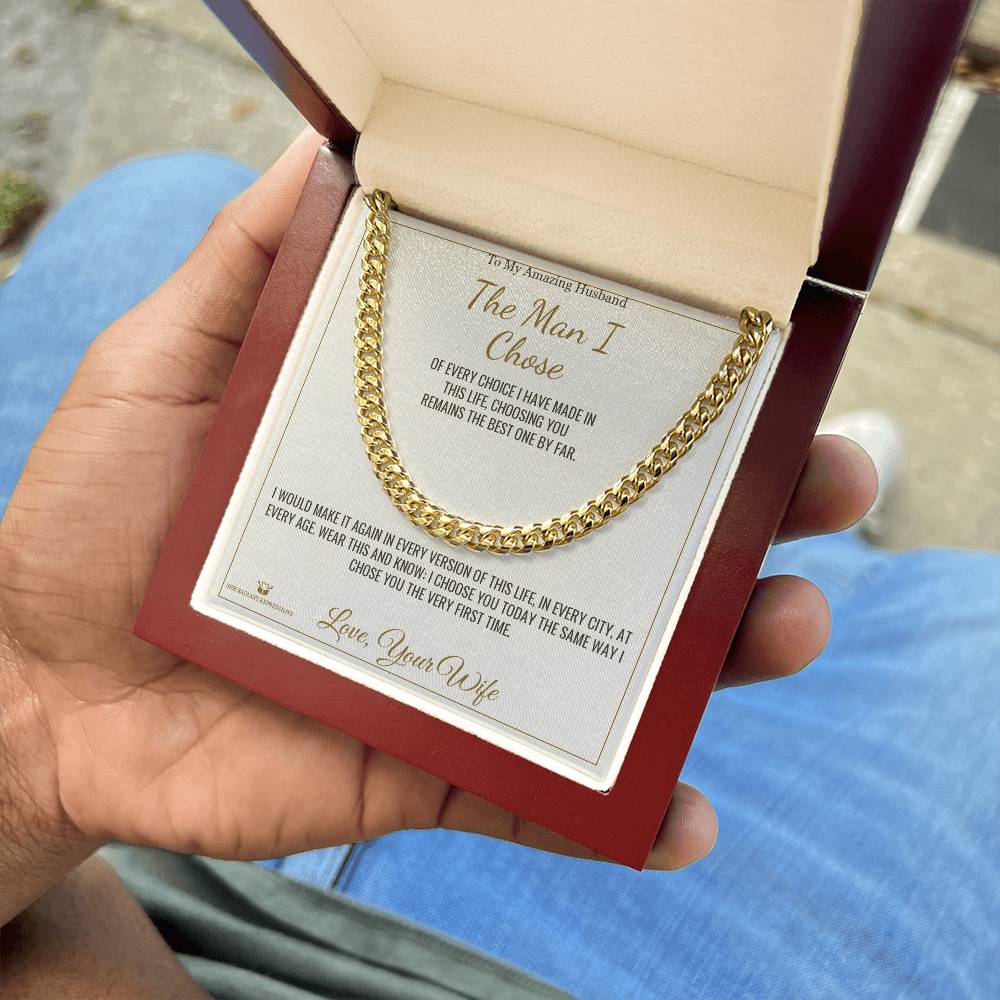 Add a name to this Cuban Link Chain - gift for husband