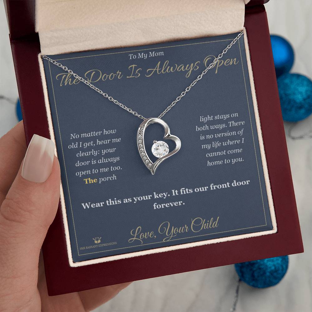 Forever Love Necklace engraved with your own words for mom