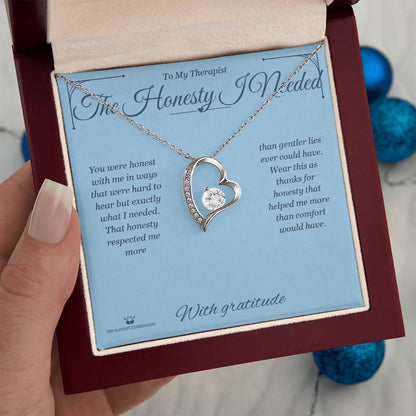 Forever Love Necklace engraved with your own words for therapist