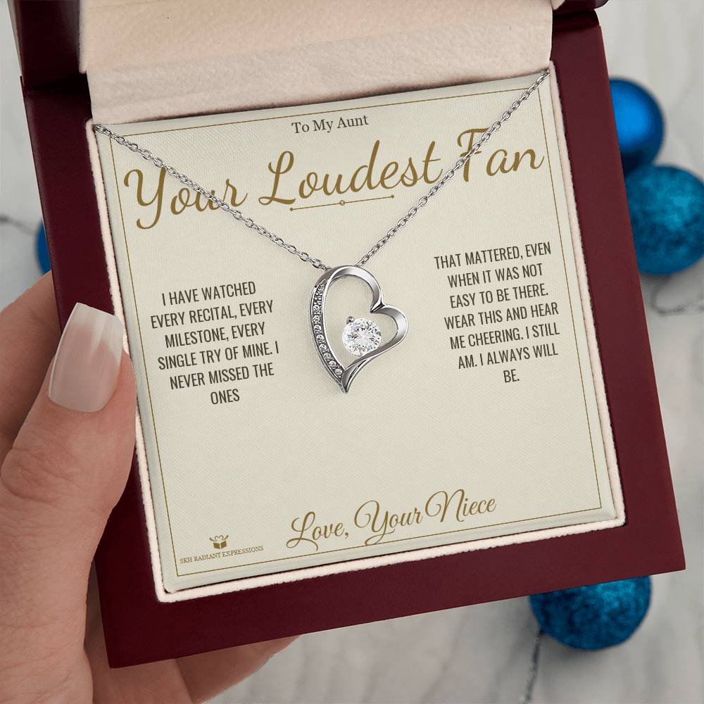 Forever Love Necklace engraved with your own words for aunt