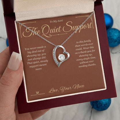 Forever Love Necklace engraved with your own words for aunt