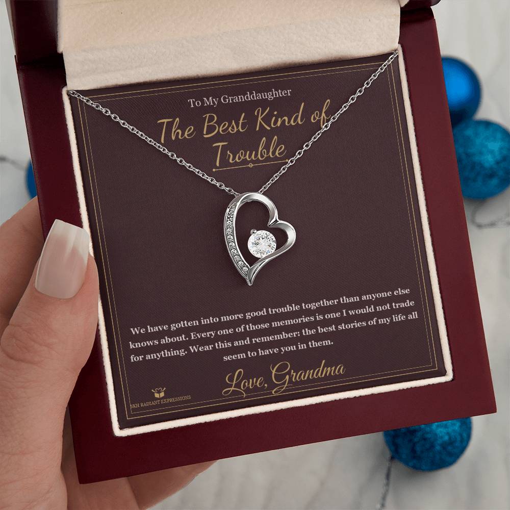 The Best Kind of Trouble - Forever Love Necklace for Granddaughter - personalized keepsake gift from SKH Radiant Expressions