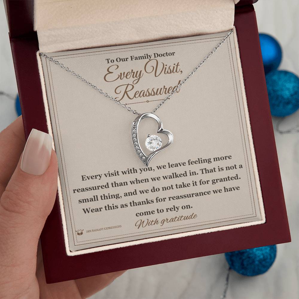Forever Love Necklace with personalized message card for aunt