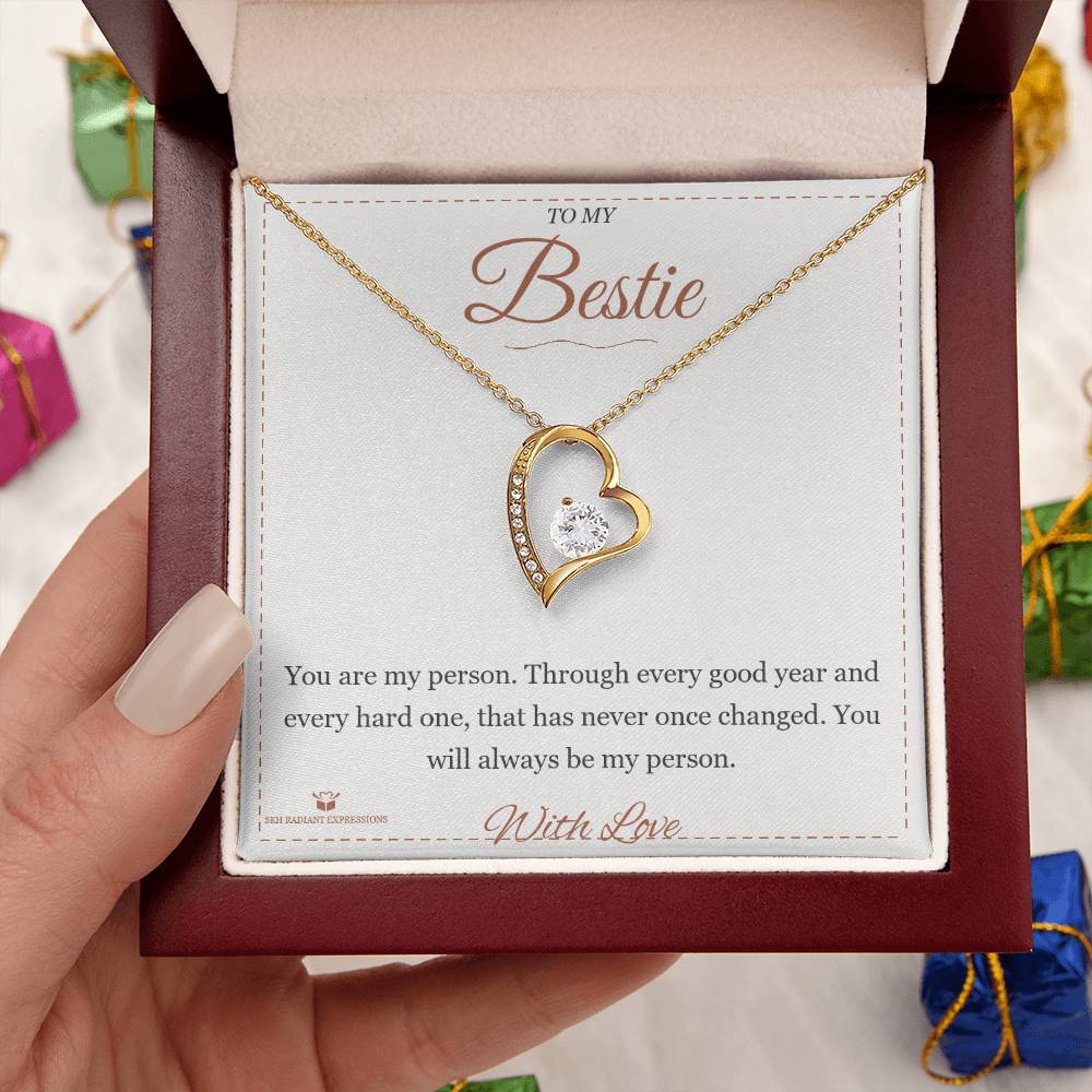 Engraved Forever Love Necklace with message for best friend