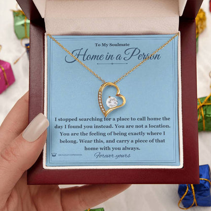 Forever Love Necklace engraved with your own words for soulmate