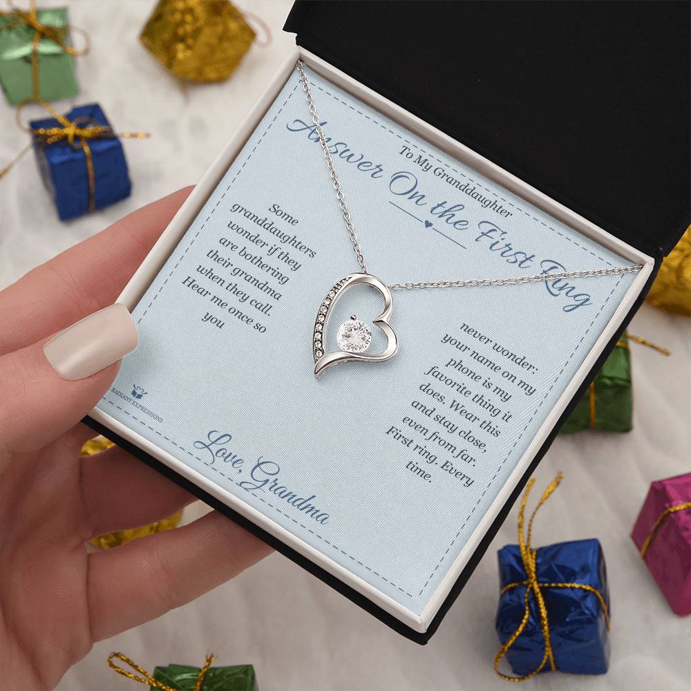 Answer On the First Ring - Forever Love Necklace for Granddaughter