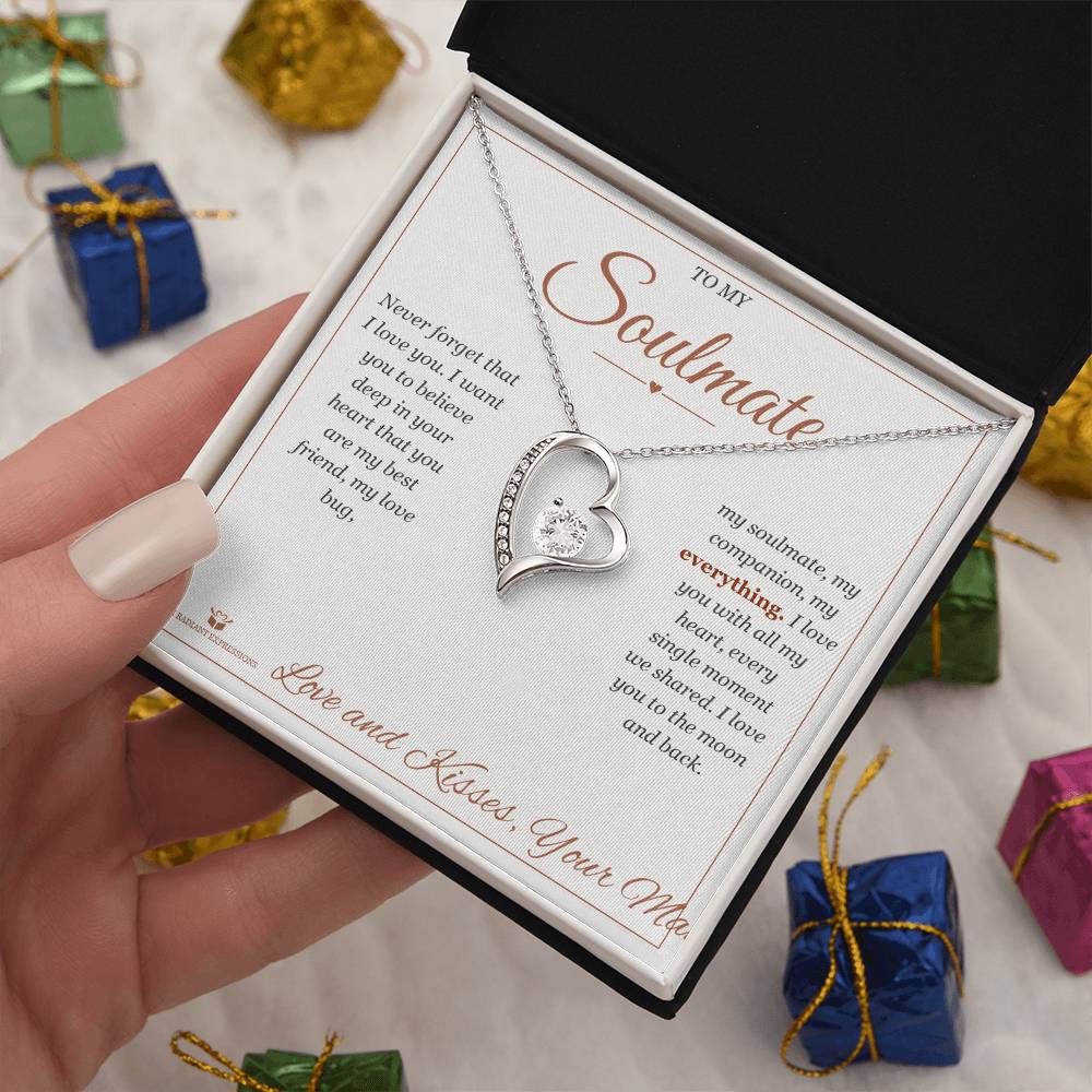 Engraved Forever Love Necklace with message for soulmate