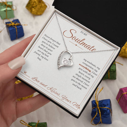 Engraved Forever Love Necklace with message for soulmate