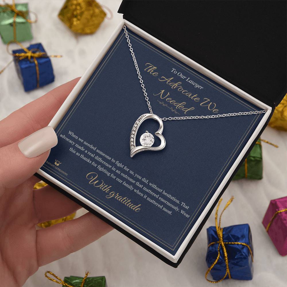 The Advocate We Needed - Forever Love Necklace for Lawyer - personalized keepsake gift from SKH Radiant Expressions