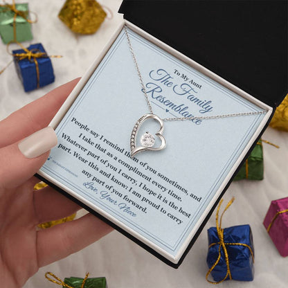 Engraved Forever Love Necklace with message for aunt