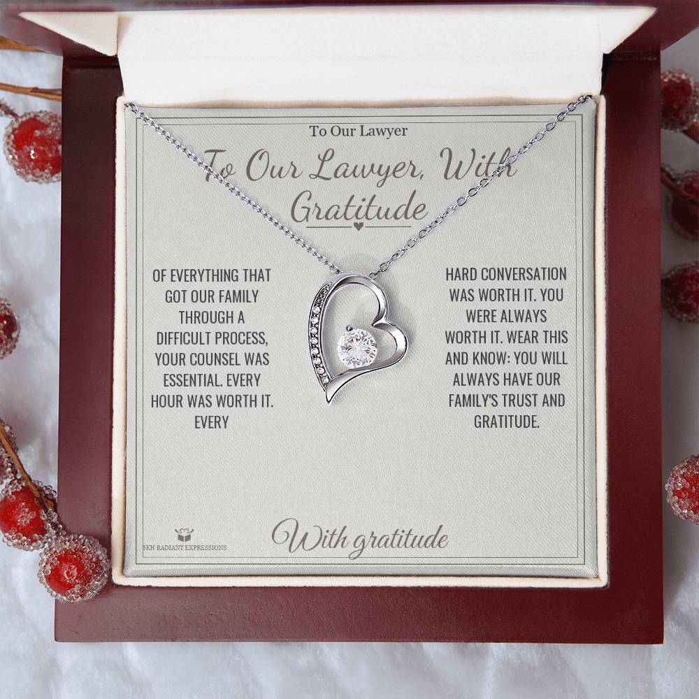 To Our Lawyer, With Gratitude - Forever Love Necklace for Lawyer