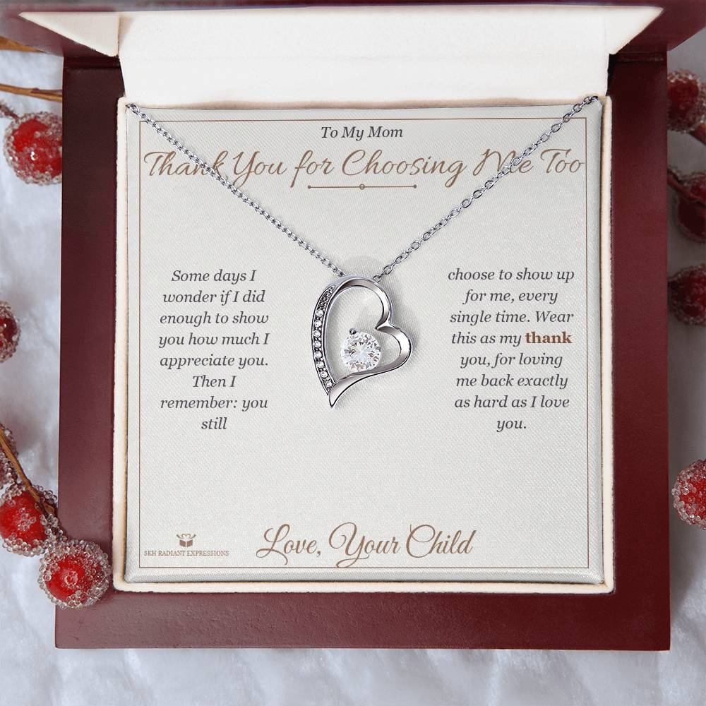 Forever Love Necklace engraved with your own words for mom