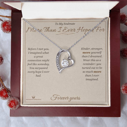 Forever Love Necklace engraved with your own words for soulmate