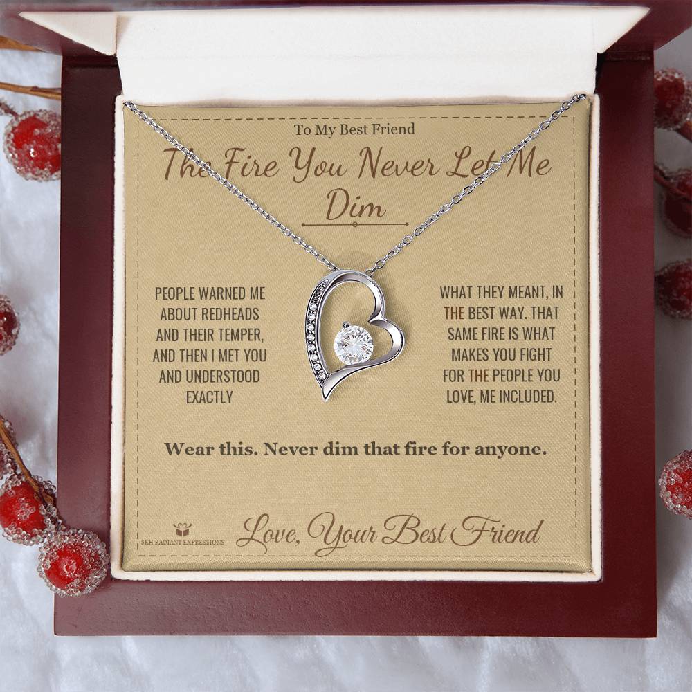 Forever Love Necklace engraved with your own words for best friend