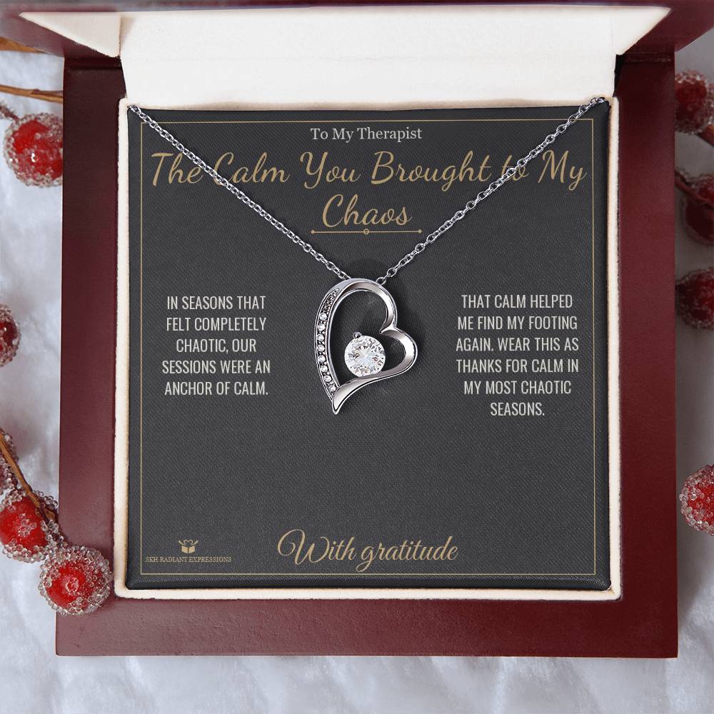 Forever Love Necklace engraved with your own words for therapist