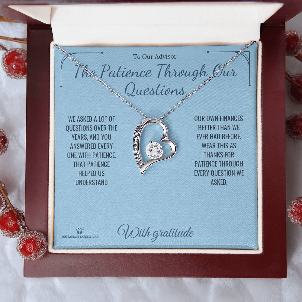 Forever Love Necklace engraved with your own words for advisor