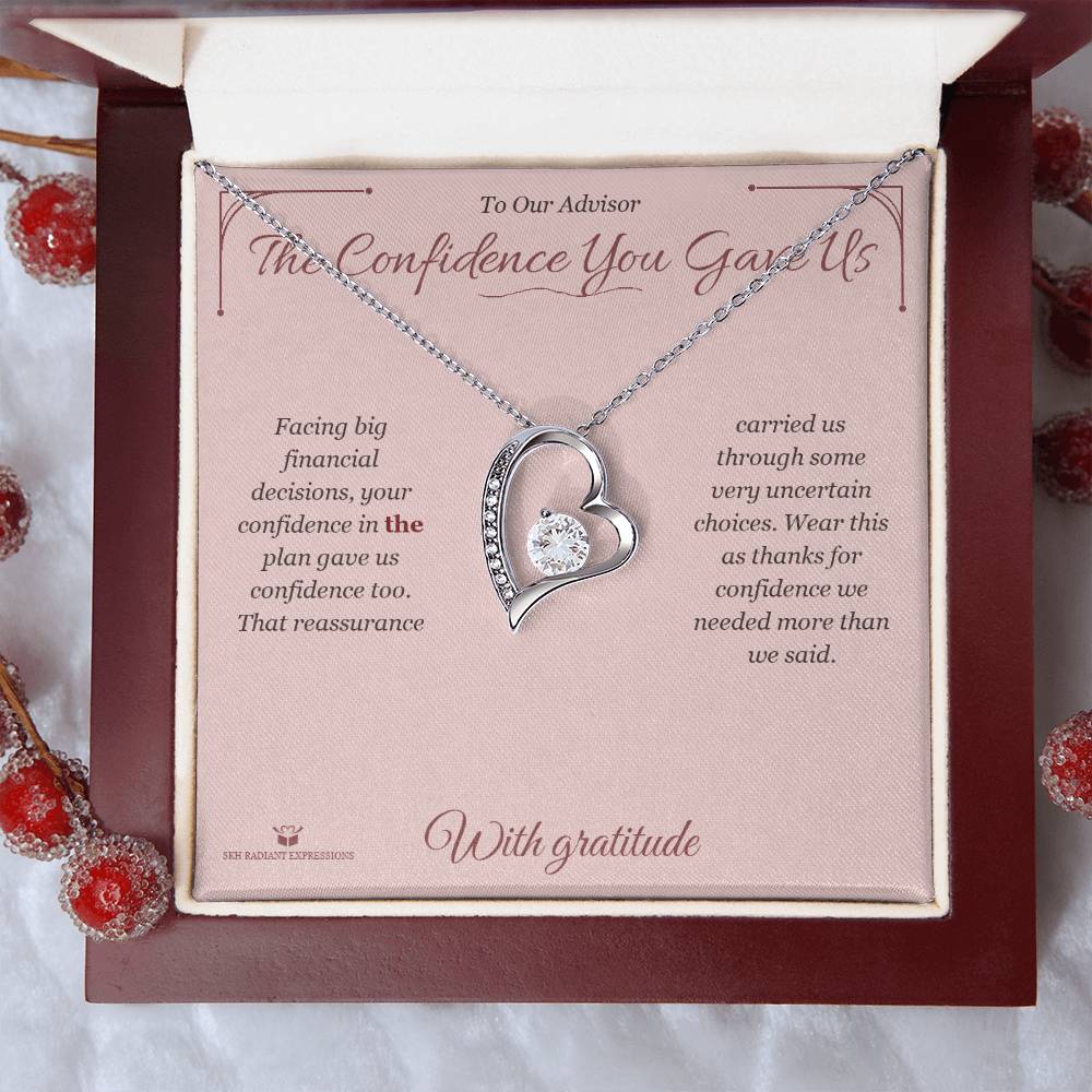 Forever Love Necklace engraved with your own words for advisor