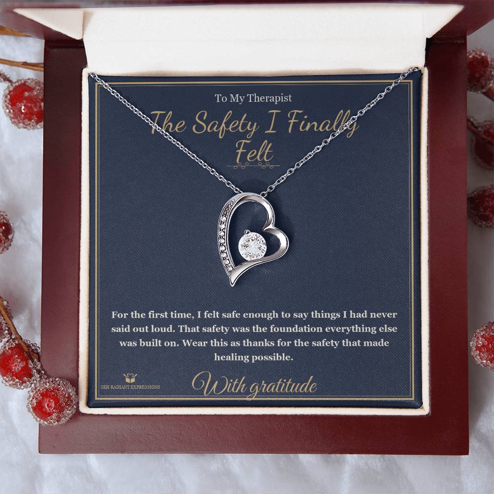 The Safety I Finally Felt - Forever Love Necklace for Therapist - personalized keepsake gift from SKH Radiant Expressions