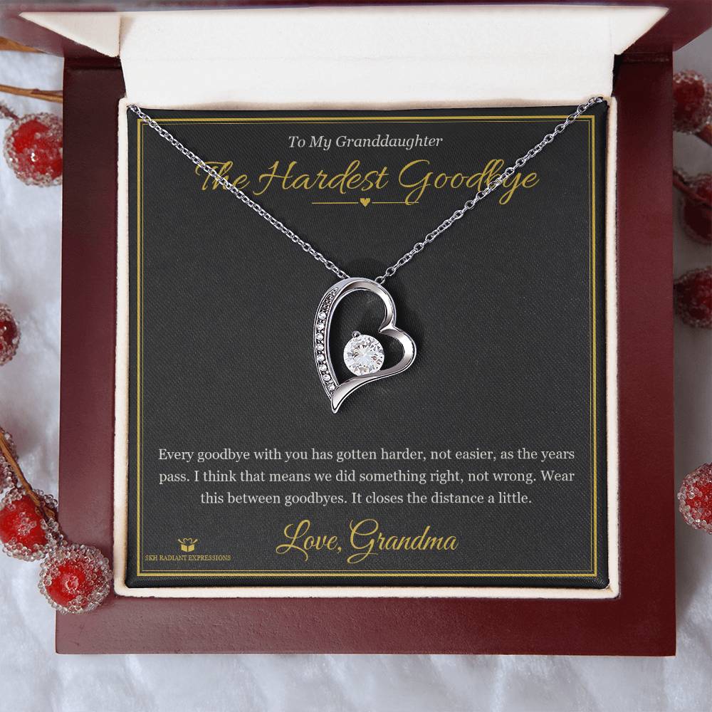 The Hardest Goodbye - Forever Love Necklace for Granddaughter - personalized keepsake gift from SKH Radiant Expressions
