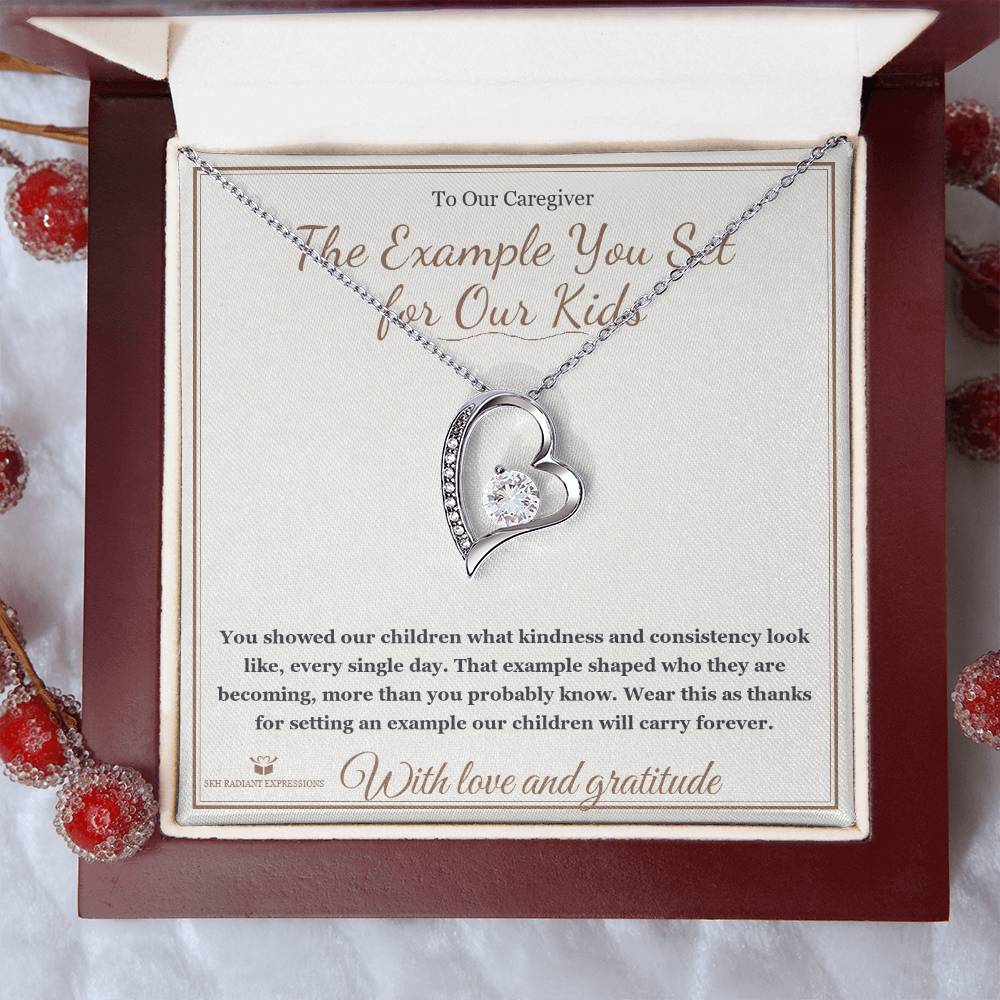 The Example You Set for Our Kids - Forever Love Necklace for Caregiver - personalized keepsake gift from SKH Radiant Expressions