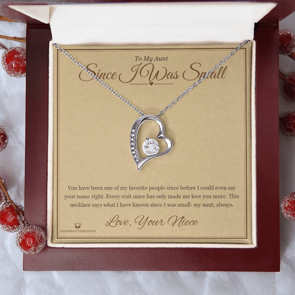 Since I Was Small - Forever Love Necklace for Aunt - personalized keepsake gift from SKH Radiant Expressions